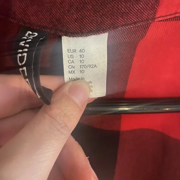 Women’s Red and Black Plaid Button Shirt - Picture 2 of 4